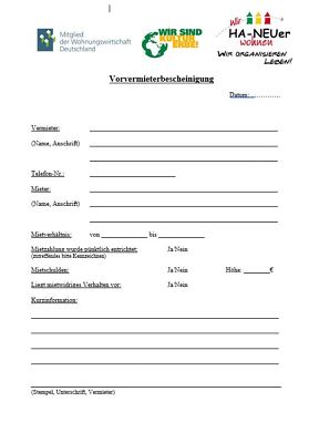 Vorvermieterbescheinigung